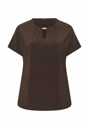 Evans, PLUS SIZE SHORT SLEEVE TOPS - Camicetta - chocolate