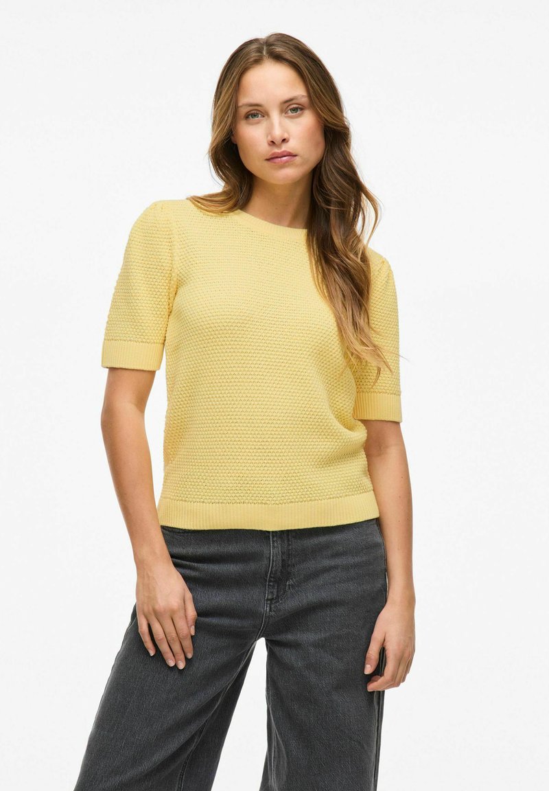 VILA Camiseta estampada - pale banana