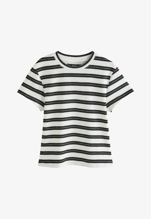 Next, Print T-shirt - black white stripe