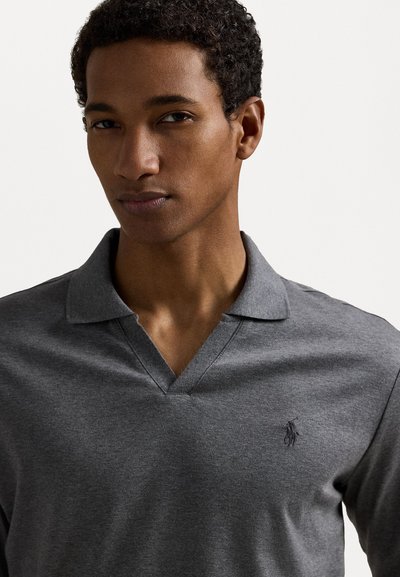 Polo Ralph Lauren CUSTOM SLIM SOFT COTTON POLO SHIRT - Bluză cu mânecă lungă - fortress grey heather