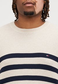 Tommy Hilfiger STRUCTURE CREW - Džemperis - oatmilk heather/desert sky