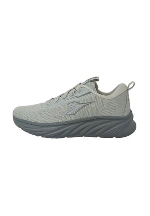 Scarpe sportive grigio chiaro con tomaia in rete traspirante, suola testurizzata e linguetta posteriore per una facile calzata.