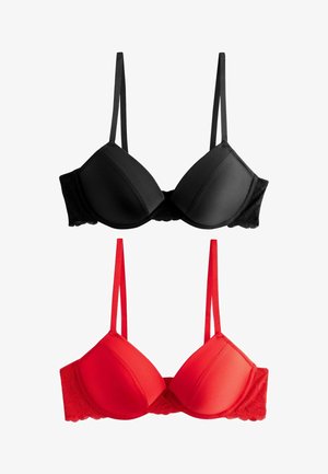 CARA  PLUNGE TWO PACK - Krūtinę pakelianti liemenėlė - red black