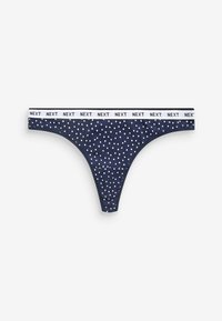 Next MONO PRINT RICH LOGO KNICKERS FOUR PACK - String - navy  pink spot