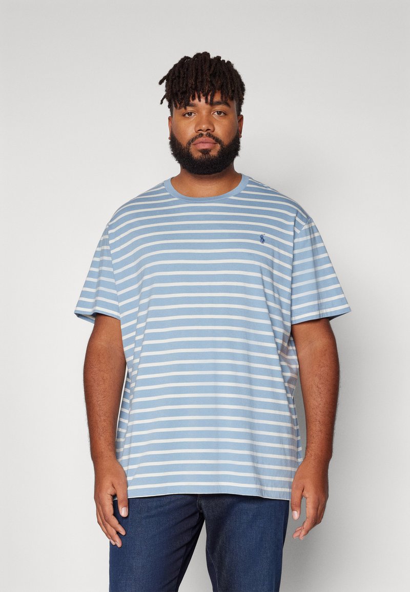 Polo Ralph Lauren Big & Tall STRIPED JERSEY CREWNECK T-SHIRT - Tricou cu imprimeu - vessel blue/nevis