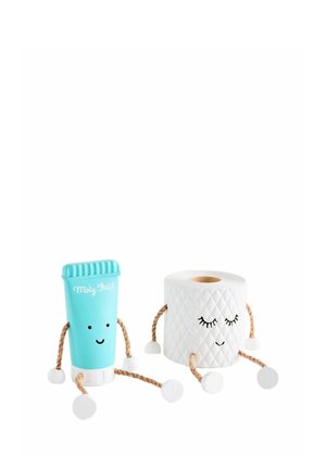 Next, SET OF 2 TOOTHPASTE AND TOILET ROLL BATHROOM ORNAMENT UNISEX - Dekorationer - natural