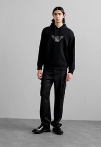 Emporio Armani FELPA - Felpa con cappuccio - eagle black