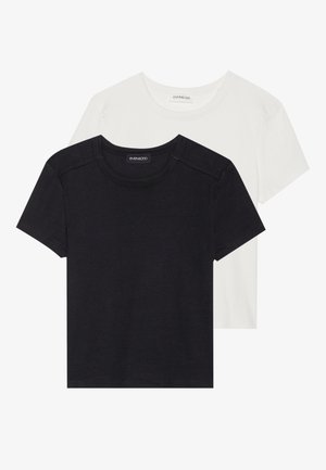 2 PACK - Tricou basic - black/egret