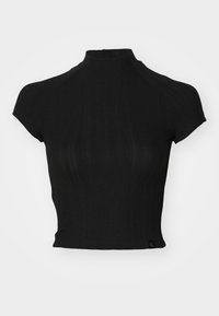 WARM TEXTURE MOCKNECK  - Lihtne T-särk - black