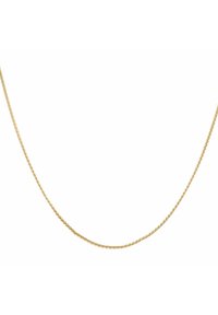 Collana con catena color oro caratterizzata da un design intrecciato, una texture liscia e una forma elegante e slanciata. Adatta per essere indossata a strati o da sola.