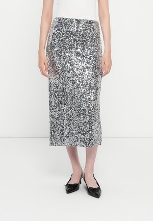 VIIBIZA HW MIDI SKIRT - Blyantskjørt - silver-coloured