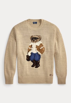 Polo Ralph Lauren, WINTER POLO BEAR CREWNECK SWEATER - Пуловер - tan multi