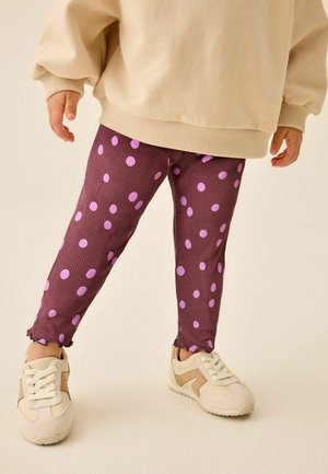 Next, REGULAR FIT - RIBBED LEGGINGS - Leggings - brown pink spot