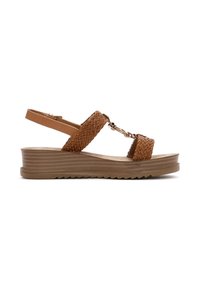 Derimod Sandalen met plateauzool - light brown