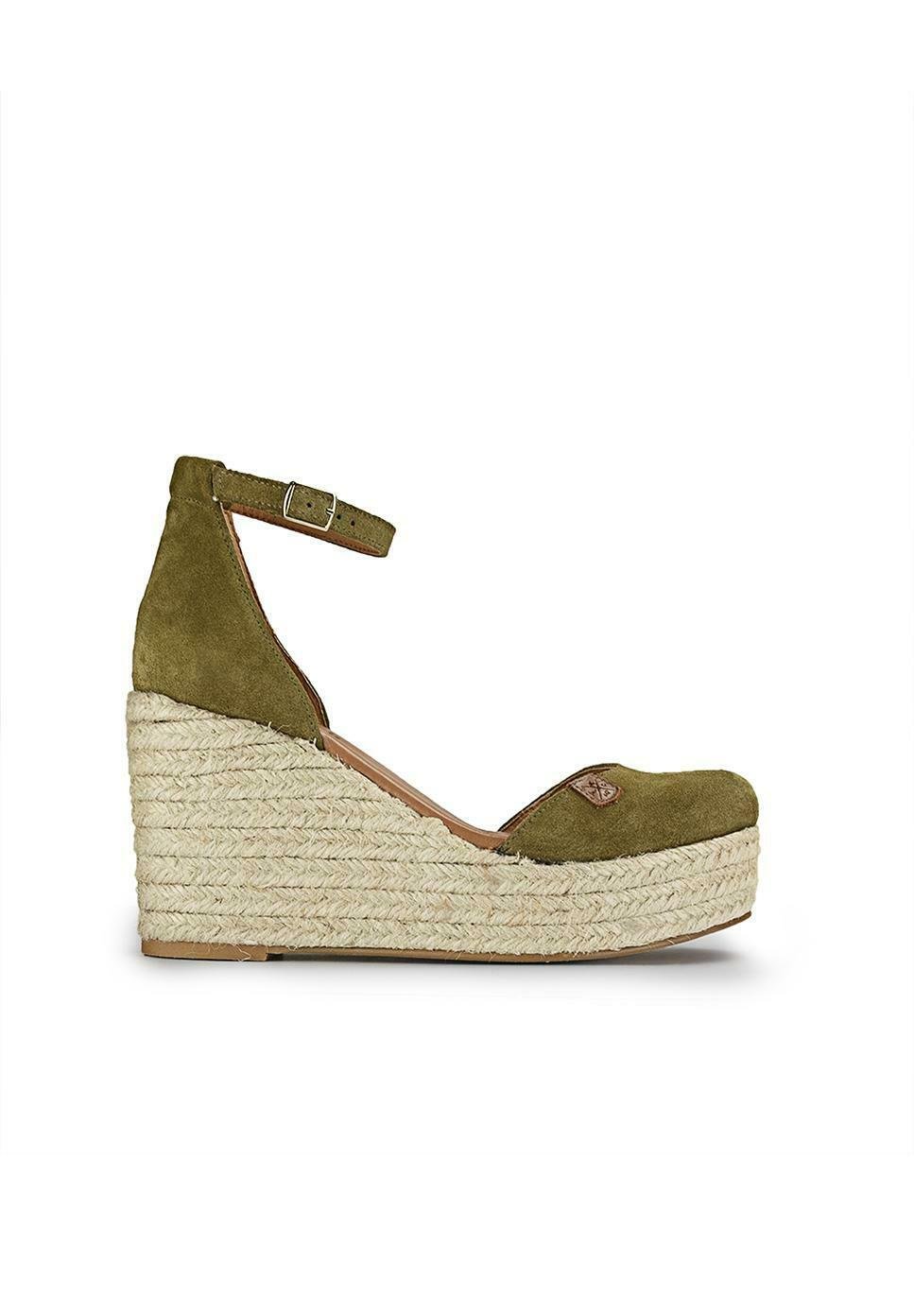 POPA AMBOLO SERRAJE - Sandalias de cuña - verde/verde jaspeado - Zalando.es