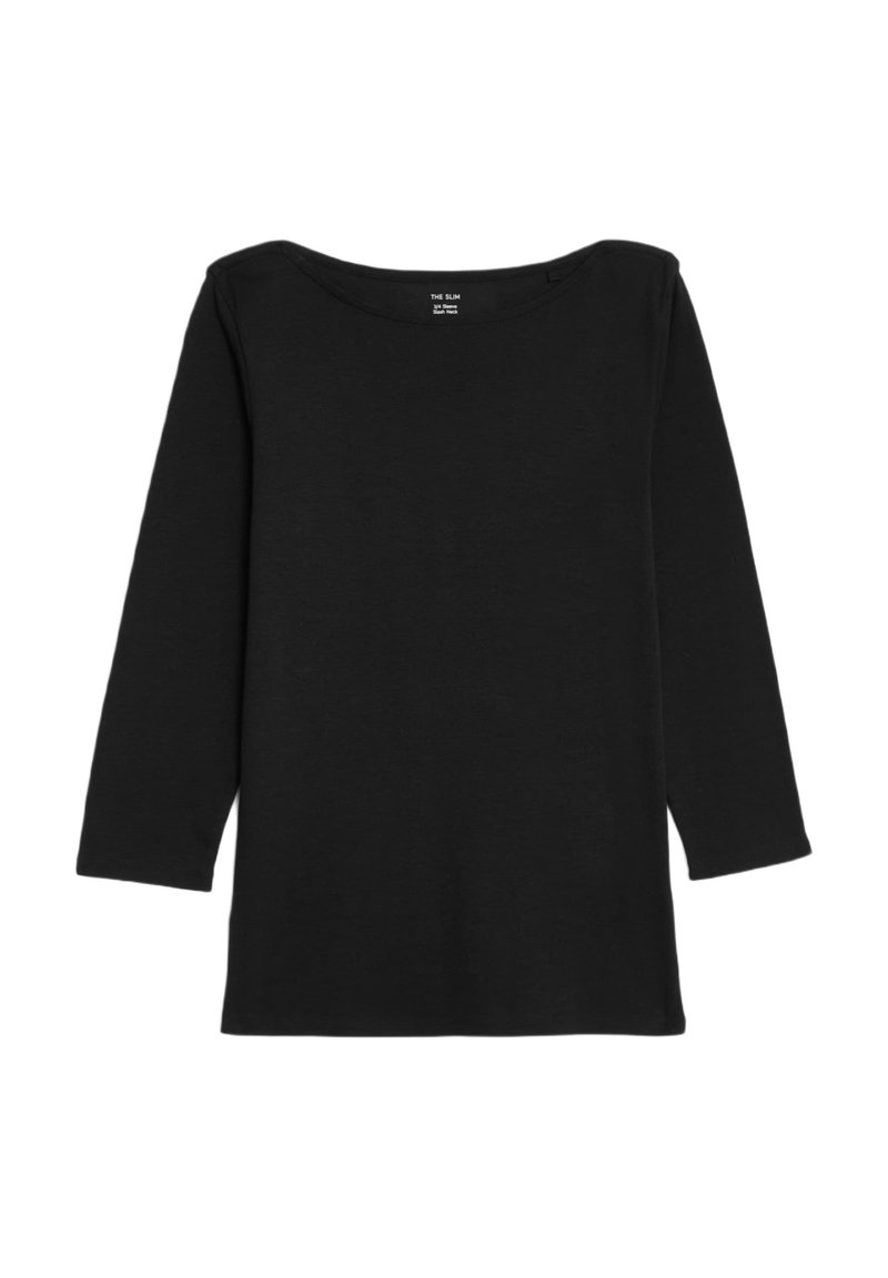 Haut Femme MARKS & SPENCER - Noir Col V Manches 3/4 - Taille 12 - Occasion Très Bon état - 100% Polyester