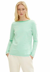 TOM TAILOR DENIM Camiseta de manga larga - white green stripe
