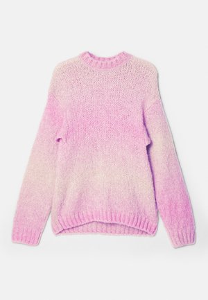 Suéter de punto en rosa claro con efecto degradado, con mangas largas, cuello redondo y puños y dobladillo de canalé. Hilo texturizado.