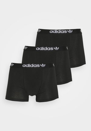 Set di tre boxer in cotone nero, caratterizzati da una morbida texture, un design aderente e una vita con il logo Adidas bianco.