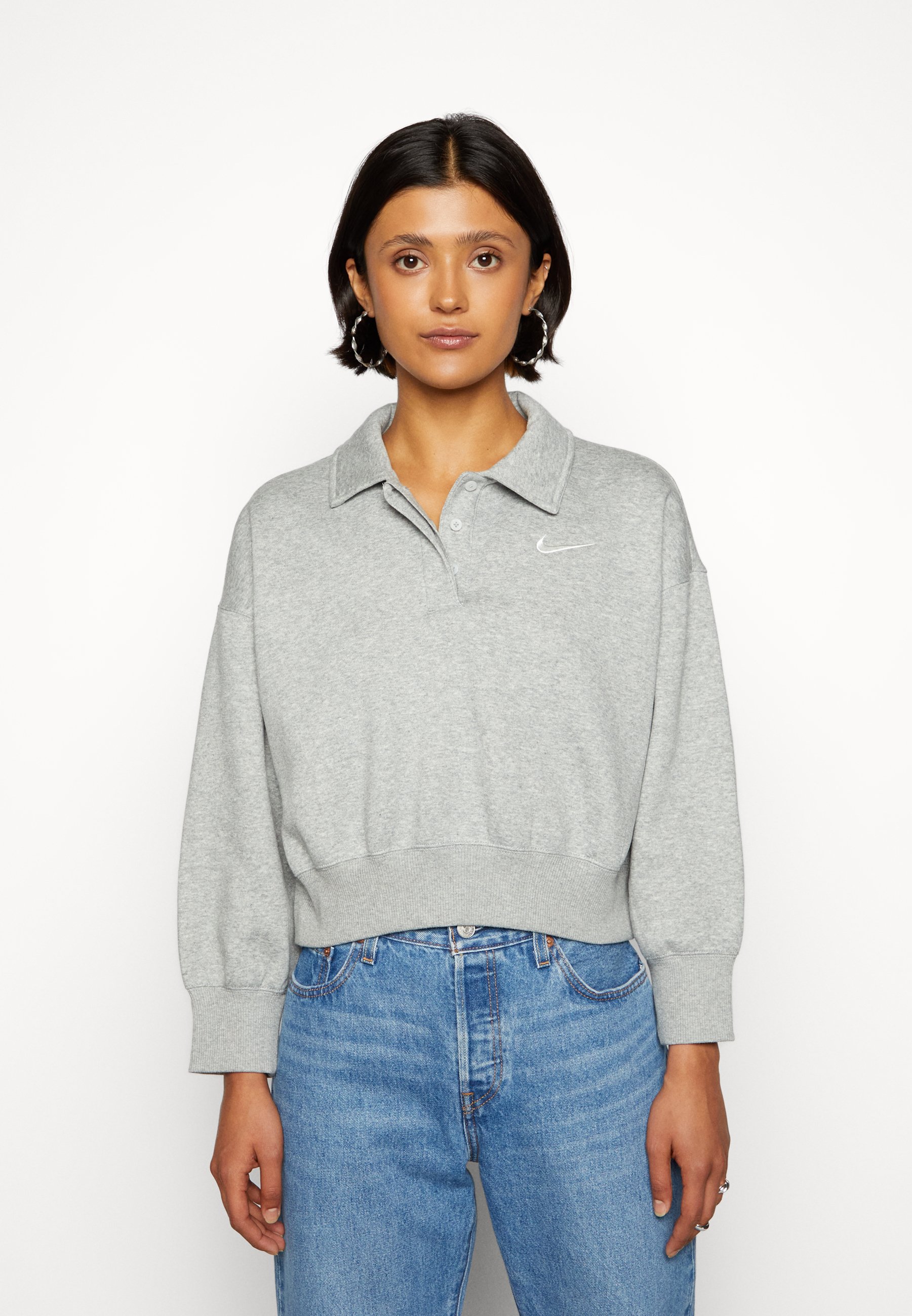 grey crop hoodie women's
