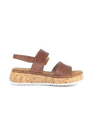 Platform sandals - camel lds s kork