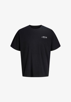 Schwarzes T-Shirt mit kurzen Ärmeln und Rundhalsausschnitt, mit kleinem weißen Text „Beyazit St. Regis Palace Istanbul“ auf der linken Brust.