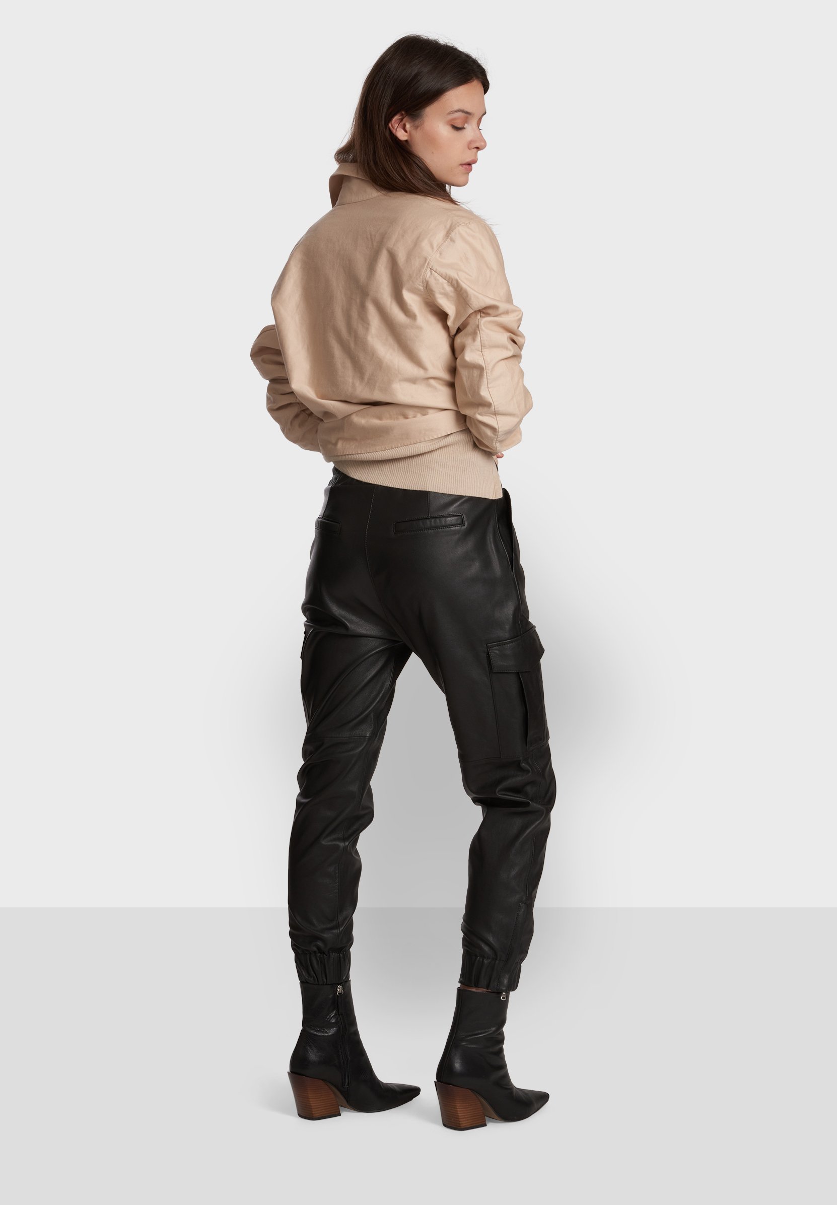 Oakwood CARGO - Leren broek - black/Zwart - Zalando.nl