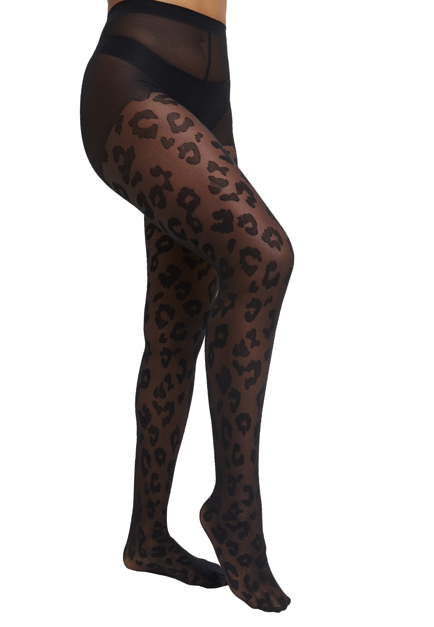 21 DEN LEOPARD TRICOT TIGHT Strumpbyxor black 21 DEN LEOPARD TRICOT TIGHT Strumpbyxor black
