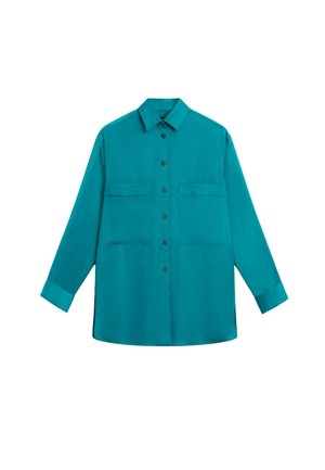 Massimo Dutti, FLOWING SATIN SHIRT WITH POCKETS - Camicia - evergreen