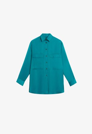 Massimo Dutti, FLOWING SATIN SHIRT WITH POCKETS - Camicia - evergreen