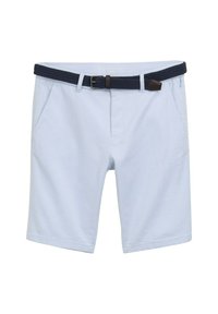 STRETCH MIT GÜRTEL - Shorts - light blue white zigzag dobby