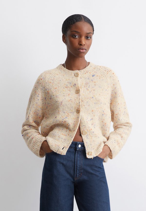 CREW NECK - Cardigan - chalky sand