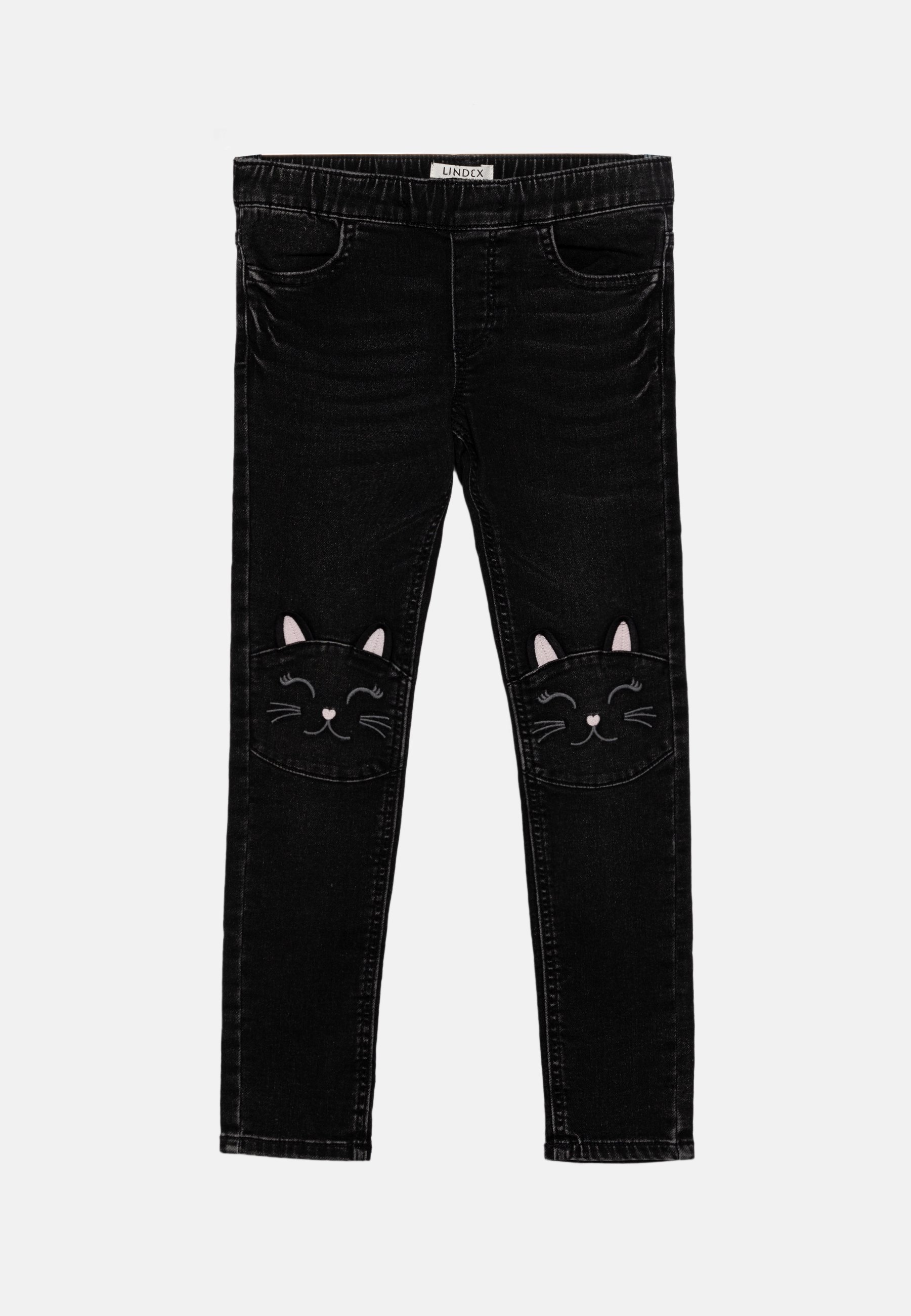 Lindex TROUSERS CAT KNEE Slim fit jeans black Zalando