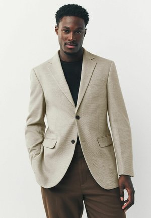 SLIM FIT - TEXTURED SMART - Sakko - neutral