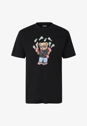 Chill Pill, MONEY GUN BEAR - T-shirt con stampa - black