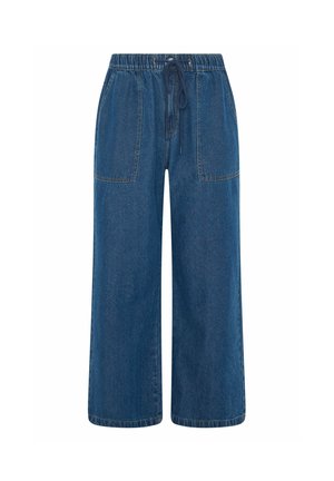Yours Clothing, PLUS SIZE WIDE LEG TROUSERS - Wide leg - dark blue