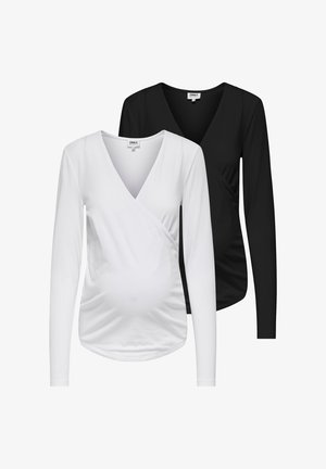 OLMJOY LIFE WRAP 2-PACK - T-shirt à manches longues - black pack:w. white