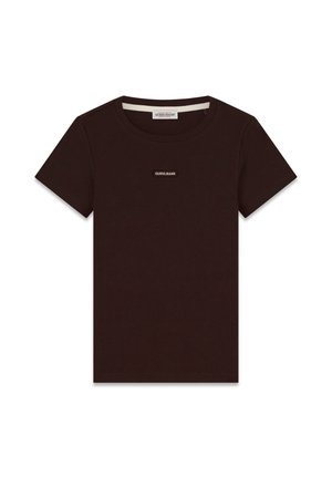 Guess, GJ PATCH RIB SS SLIM CN - T-shirt basique - dunkelbraun