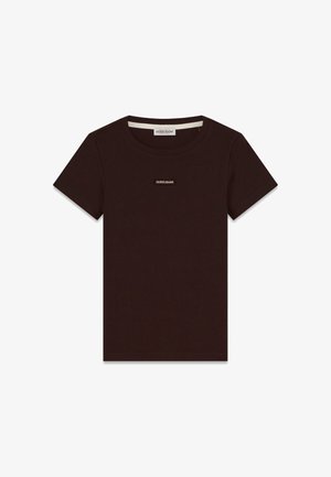 Guess, GJ PATCH RIB SS SLIM CN - T-shirt basique - dunkelbraun