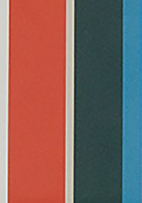 Colorful stripes in red, white, dark green, and blue with a smooth texture and a clean, modern design. Thin white borders separate the colors.