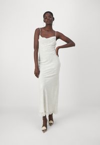 Gina Tricot FLORAL COWL NECK DRESS - Maxiklänning - egret