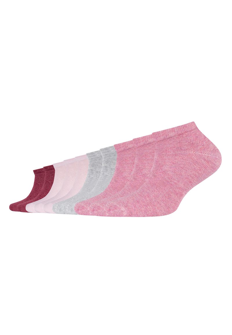 Set di otto calzini alla caviglia in diverse sfumature di rosa, bordeaux e grigio. Realizzati in un mix di tessuto morbido e strutturato.