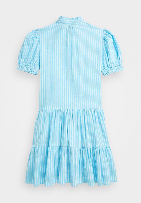 STRIPED TIERED LINEN COTTON DRESS - Shirt dress4