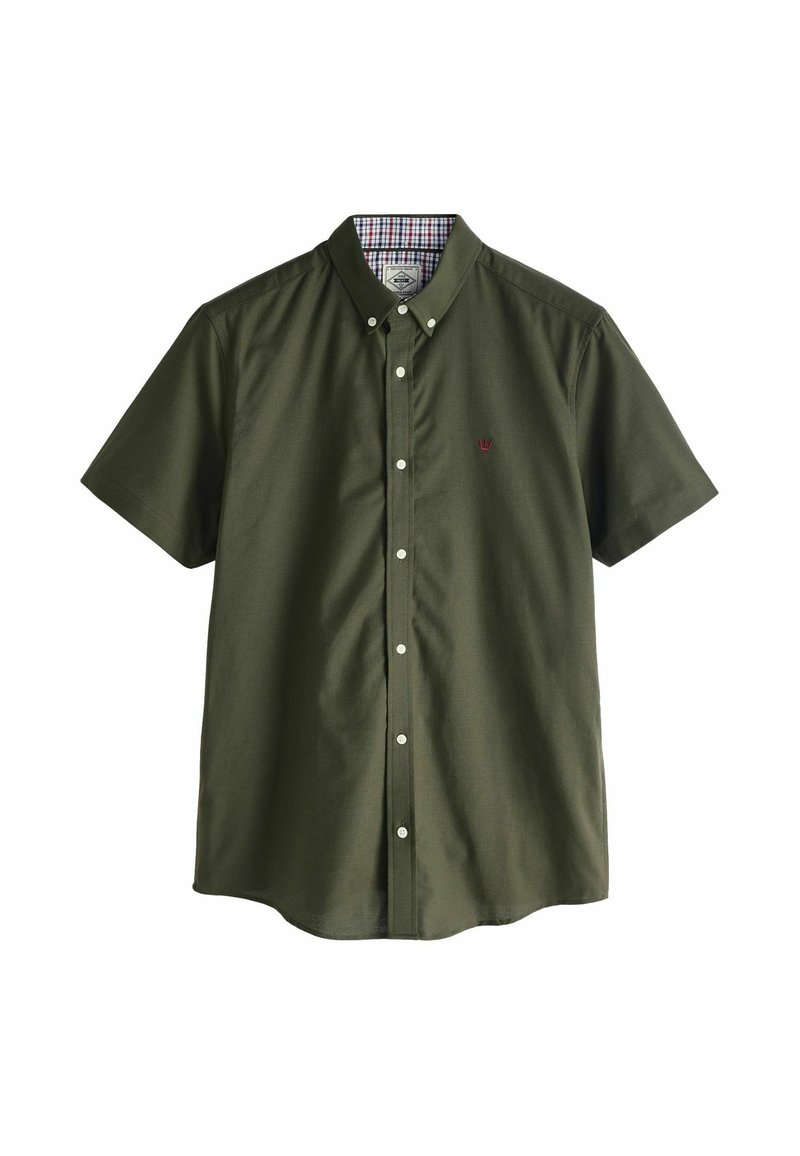Next STRETCH OXFORD SHORT SLEEVE REGULAR FIT - Marškiniai - khaki green