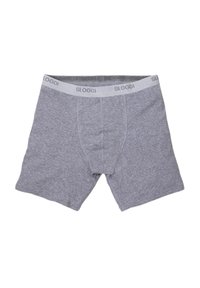 Boxer shorts grigi in cotone con cintura a logo SLOGGI. Presentano una tasca frontale e una texture liscia e morbida.