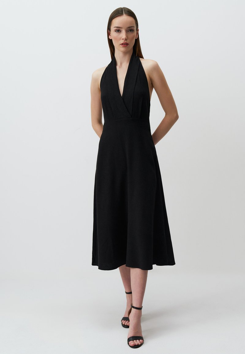 Jimmy Key DOUBLE BREASTED NECK MIDI - Cocktailkleid/festliches Kleid - black