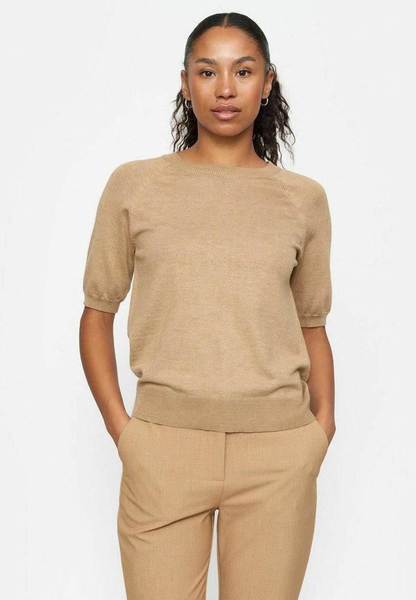 SRMARLA SS O-NECK - T-Shirt basic - tigers eye melange