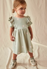 Next SHORT SLEEVE FRILL  REGULAR FIT - Vardagsklänning - green