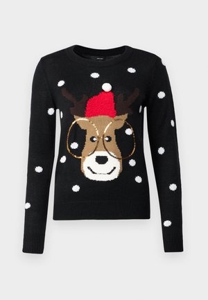 Vero Moda, VMTINSEL LS O NECK NVL REP - Džemper - black