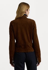 Lauren Ralph Lauren GOAT SUEDE MOTO JACKET - Skinnjacka - tobacco